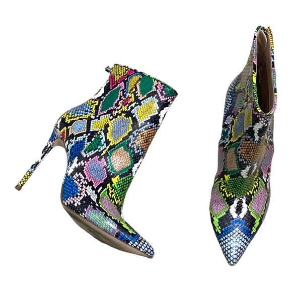 Steve Madden Womens Valiant multi snake  Pointed Toe Ankle Boots Shoes 7.5 - Picture 3 of 13